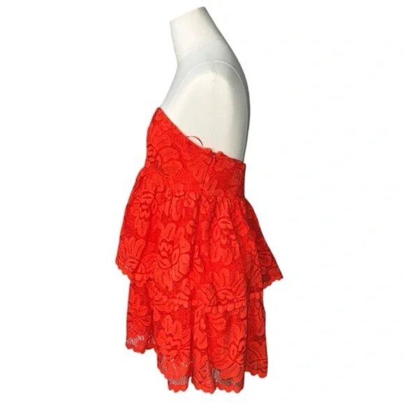 NWT Anthropologie Maeve Strapless Lace Mini Dress size Large - Picture 4 of 7
